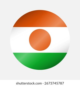 Circle Niger national flag highlight icon, sticker