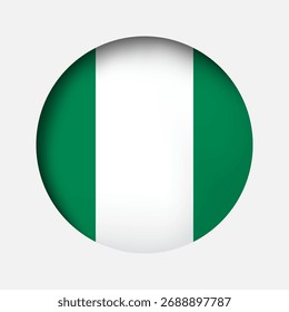 Circle Nigeria national flag highlight icon, sticker