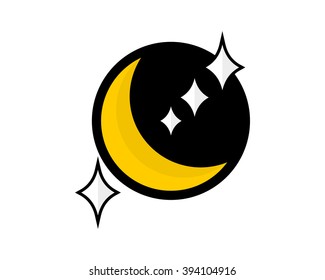 circle night crescent moon image icon