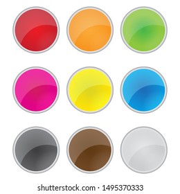 
The circle with nine colors with shadow effects, simple and cool (red, orange, green, purple, yellow, blue, black, brown, white)