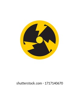 circle nuclear enegry logo icon vector template