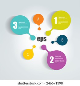 Circle number diagram, options, step by step template.