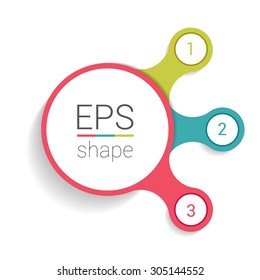 Circle number diagram, options, step by step template.