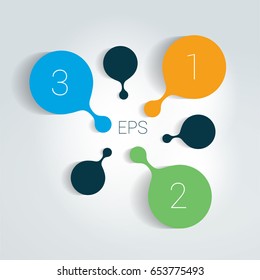 Circle number diagram, options, step by step template.