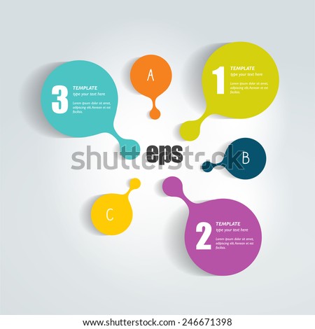 Circle number diagram, options, step by step template.