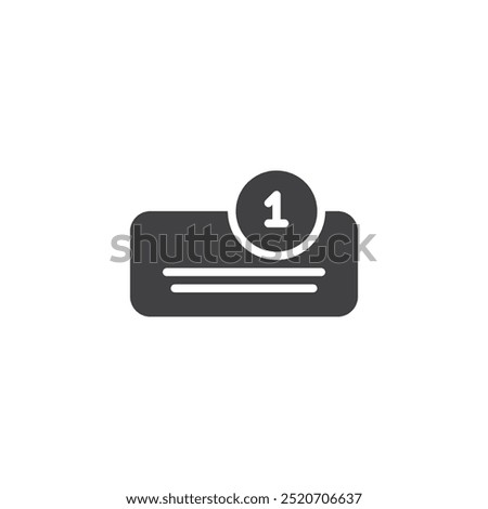 Circle with a number notice vector icon. filled flat sign for mobile concept and web design. Alert Badge glyph icon. New notification or task symbol, logo illustration. Vector graphics