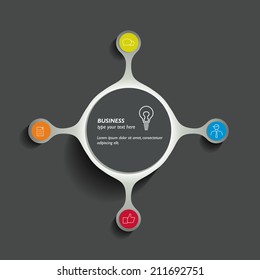 Circle numbered infographic template. Network banner. Vector. 