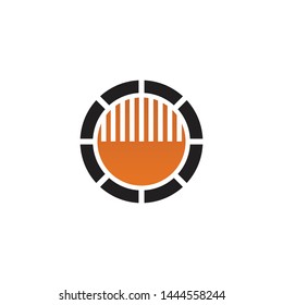 Circle O letter logo design vector template