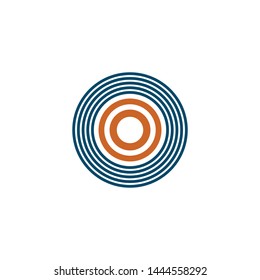 Circle O letter logo design vector template