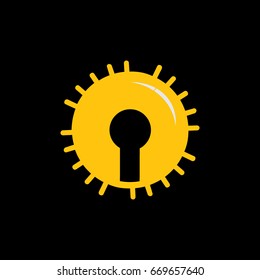 circle object design. key hole symbol vector.