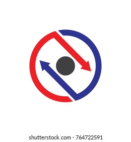 circle object with opposite arrows design logo vector