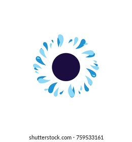 circle object with swirl splash water symbol logo vector