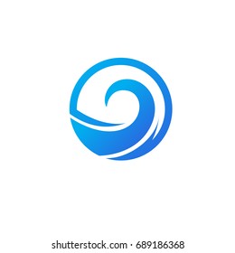 circle Ocean wave logo vector template