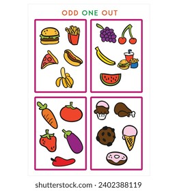 circle the odd picture cute kids worksheet printable