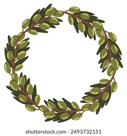 Circle of olive branches template design for logo .   Vector illustration Award, success, champion sign