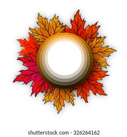 circle on autumn leaves