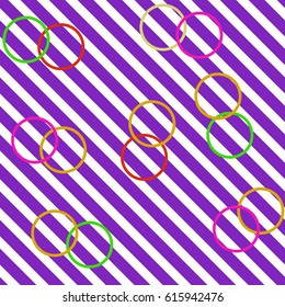 Circle on lilac striped seamless pattern. Fashion graphic background design. Modern stylish abstract texture. Colorful template for prints, textiles, wrapping, wallpaper, website. Vector illustration