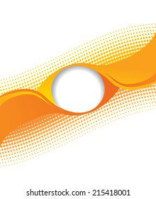 Circle on orange wave background - abstract flyer design