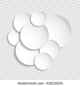 circle on a transparent background.Empty white paper plate. Vector Illustration  for your design.