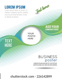 Circle on wave background - abstract flyer design