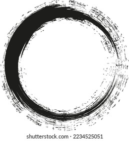Circle on a white background. Grunge. Black abstract circle. Frame