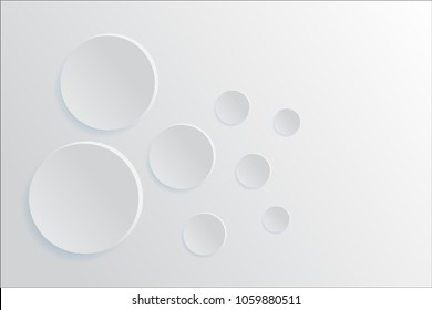 Circle on white background paper art style.