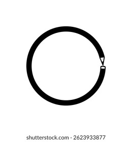 Circle from one pencil. Pencil forming a round frame. Vector illustration on white background.