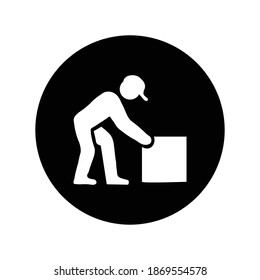 Circle online delivery people solid vector icon
