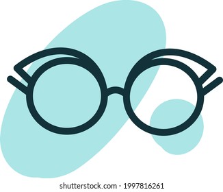 Gafas ópticas de círculo, ilustración, sobre un fondo blanco.