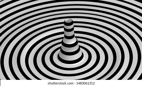 circle optical illusion vector illustration on white background
