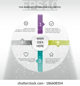 Circle with options and icons. can use for business concept. education diagram. Bright vector illustration