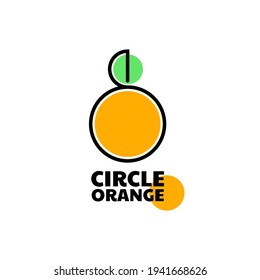 diseño del logo de la fruta naranja circular