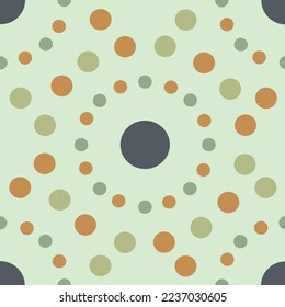 Circle orange and green pattern seamless background