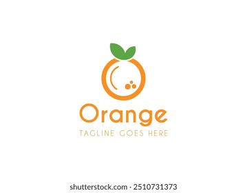 Circle orange juice logo design vector illustration.