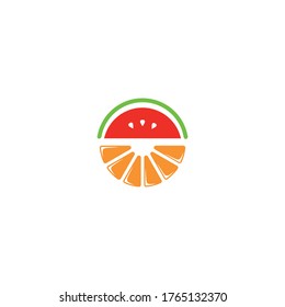 Logo-Design von Circle Orange und Watermelon