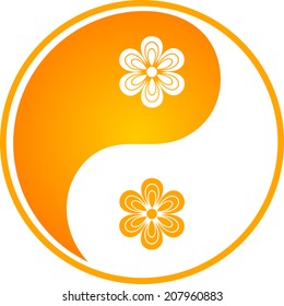 Circle orange Yin Yang