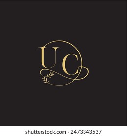 circle and organic style UC wedding monogram design letter luxury concept