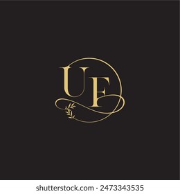 circle and organic style UF wedding monogram design letter luxury concept
