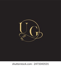 circle and organic style UG wedding monogram design letter luxury concept