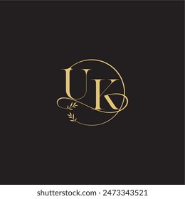 circle and organic style UK wedding monogram design letter luxury concept
