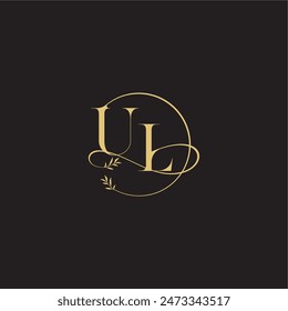 circle and organic style UL wedding monogram design letter luxury concept
