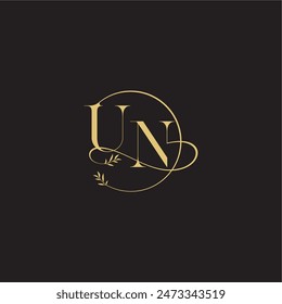 circle and organic style UN wedding monogram design letter luxury concept