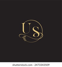 circle and organic style US wedding monogram design letter luxury concept