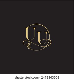 circle and organic style UU wedding monogram design letter luxury concept