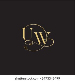 circle and organic style UW wedding monogram design letter luxury concept