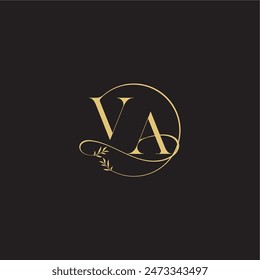 circle and organic style VA wedding monogram design letter luxury concept