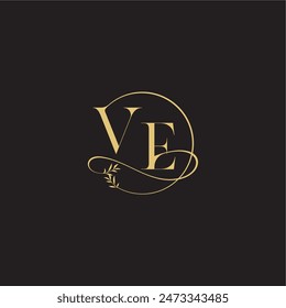 circle and organic style VE wedding monogram design letter luxury concept