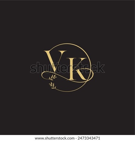 circle and organic style VK wedding monogram design letter luxury concept
