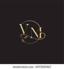 circle and organic style VM wedding monogram design letter luxury concept