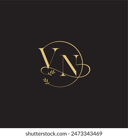 circle and organic style VN wedding monogram design letter luxury concept